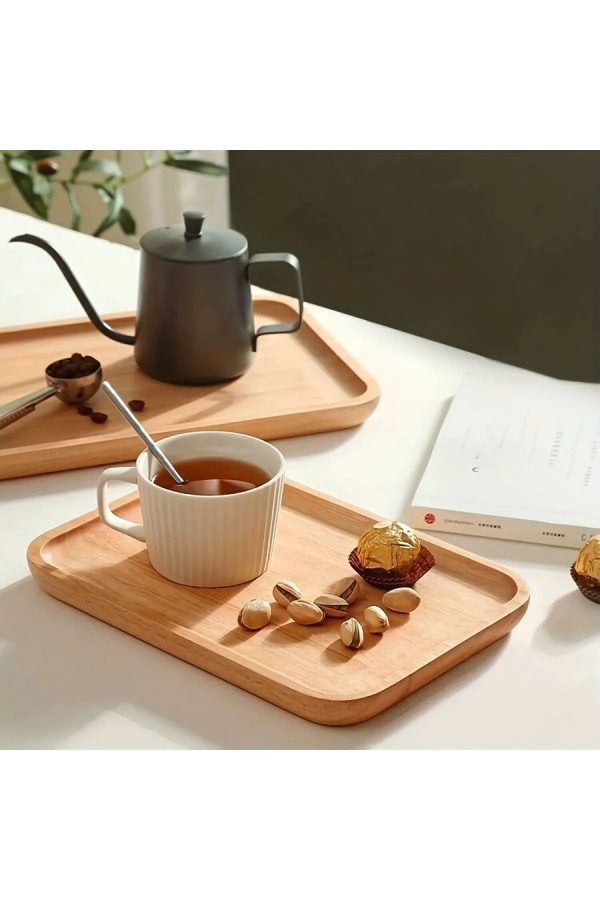 Bambu Dikdörtgen Servis Tabağı, Sunum Seti, Peynir Tabağı, Meyve Tabağı (30x20 cm)