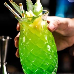 Ananas Model Cam Bardak 550ML – Borosilikat, Isıya Dayanıklı Sunum ve Meşrubat Bardağı