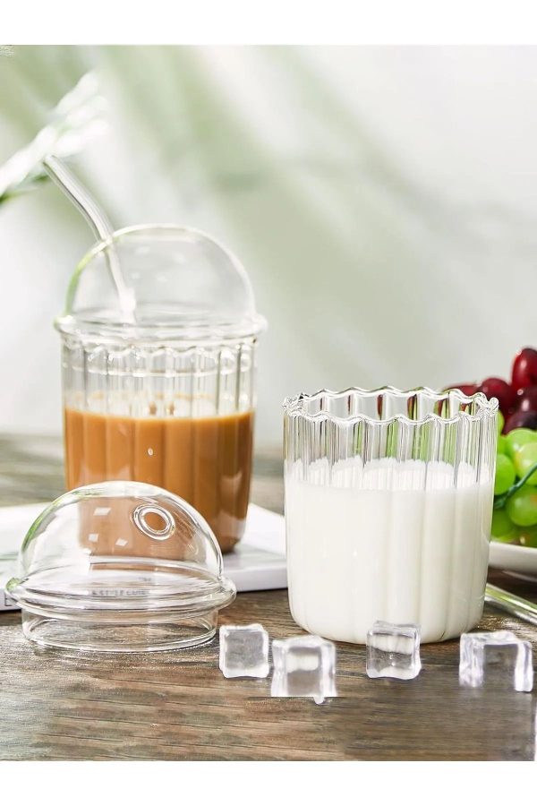 Kapaklı Pipetli Cam Kahve Bardağı – Borosilikat, 550ML Isıya Dayanıklı Sunum Bardağı Icemocha