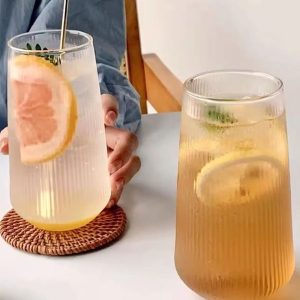 Modern Tasarımlı Isıya Dayanıklı Borosilikat 500ML Cam Sunum Bardağı Origamicup
